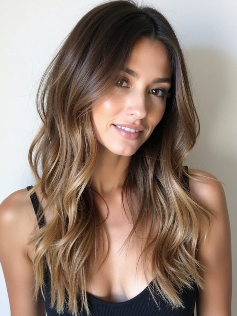 Long Haircut Ideas: Half-Up Half-Down with a Top Knot