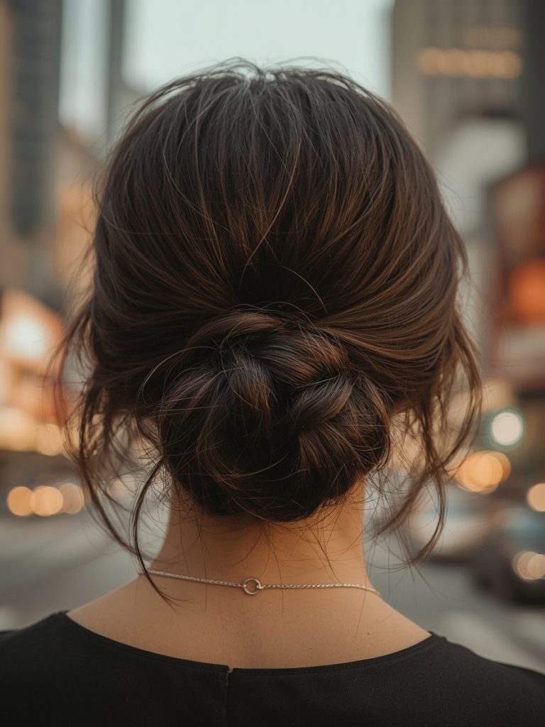 Summer Updos For Long Hair: The Braided Messy Bun
