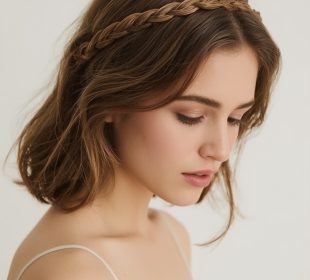 Shoulder Length Hairstyle For Thin Fine Hair: Braided Crown