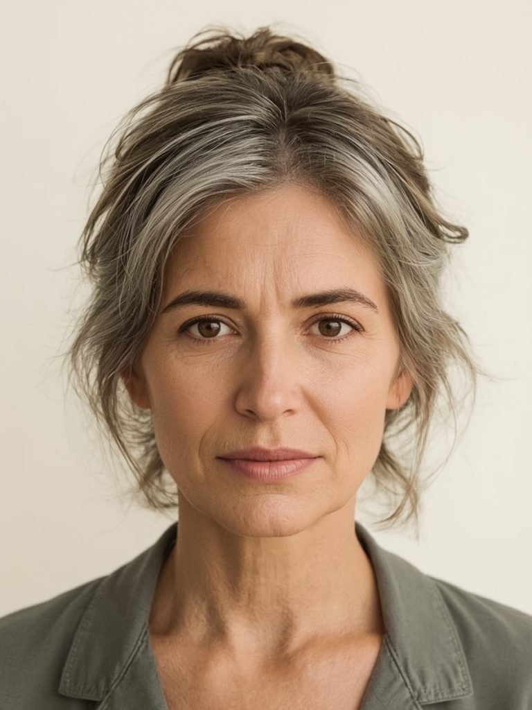 Long Hair Older Women: Twisted Half-Updo