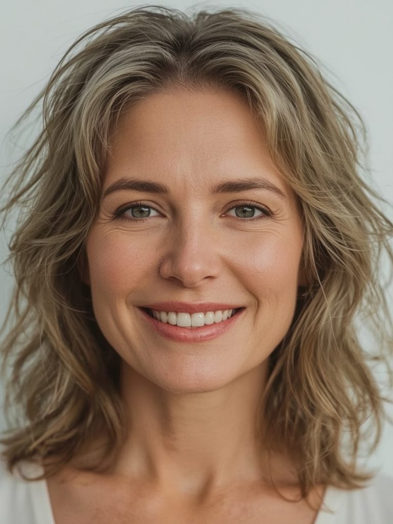 Long Hair Older Women: Low Twisted Chignon