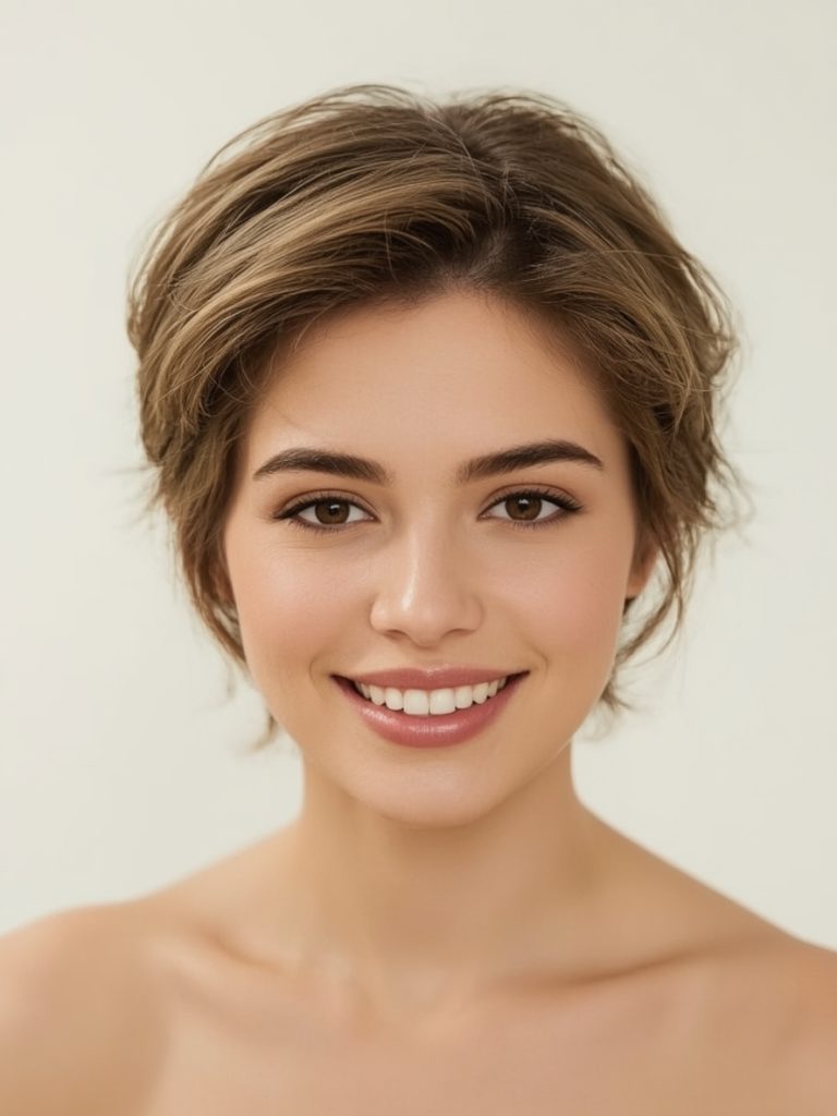 Butterfly Haircut Long Hair For Round Face: Side-Parted Waves