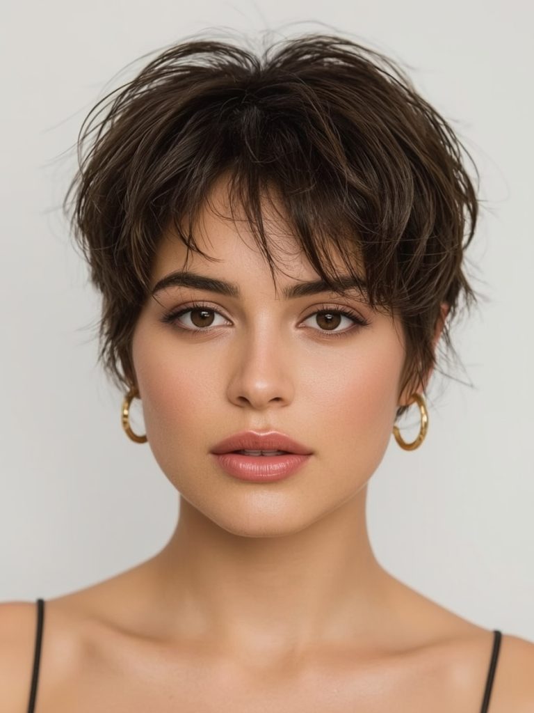 Butterfly Haircut Long Hair For Round Face: Layered Volume