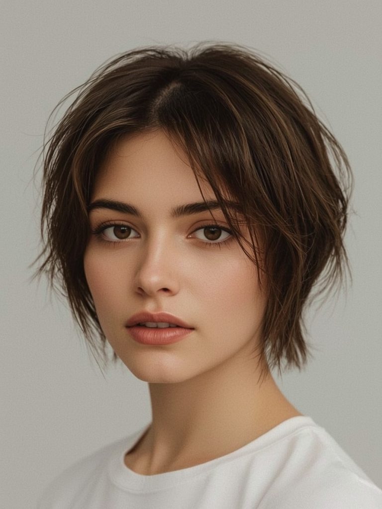 Butterfly Haircut Long Hair For Round Face: Red-Toned Dimension