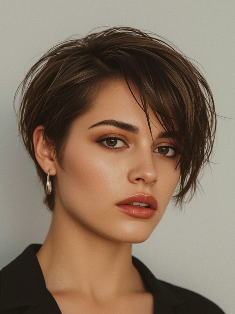 Butterfly Haircut Long Hair For Round Face: Messy Texture