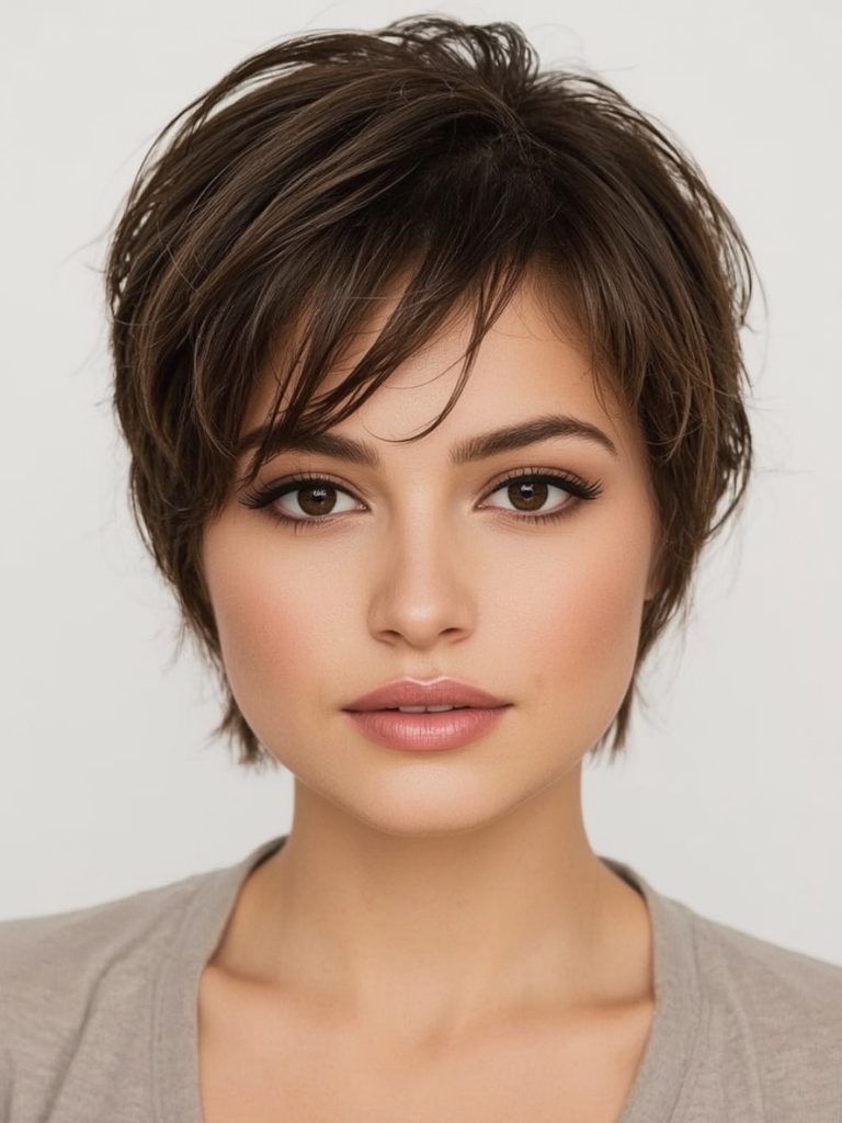 Butterfly Haircut Long Hair For Round Face: Feathered Layers