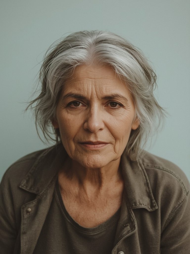 Long Hair Older Women: Half-Up Half-Down with a Decorative Clip