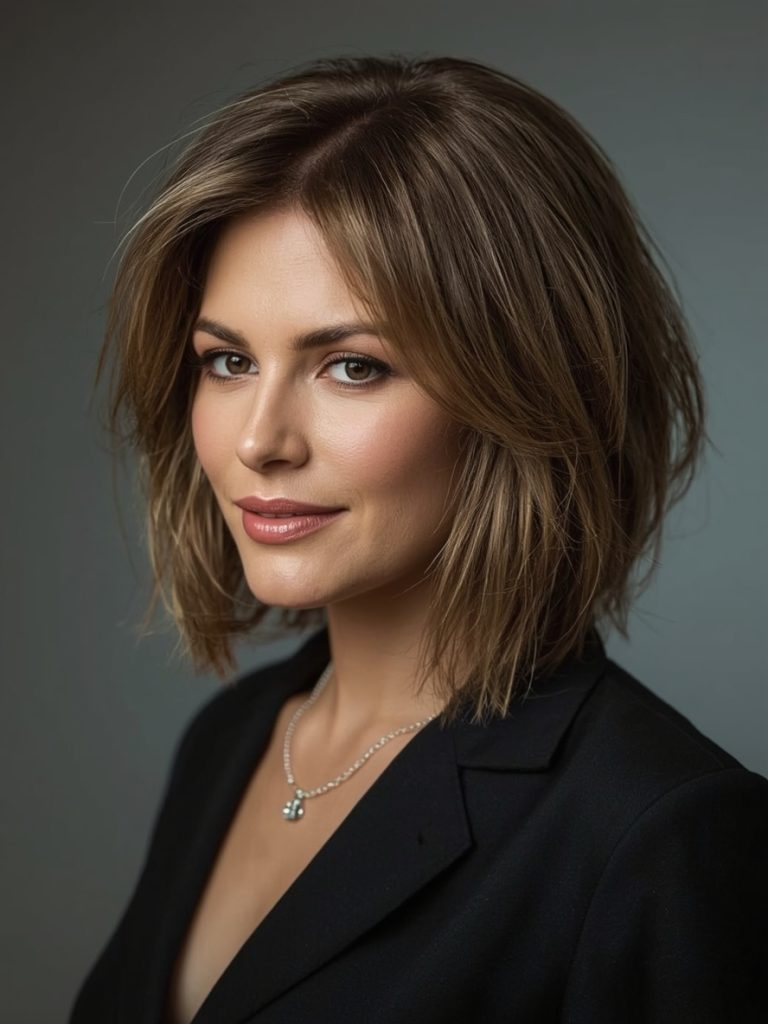 Hairstyle For Thin Fine Hair Over 50: Stacked Layers in the Back