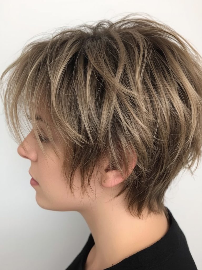 Butterfly Haircut Long Hair For Round Face: Graduated Layers