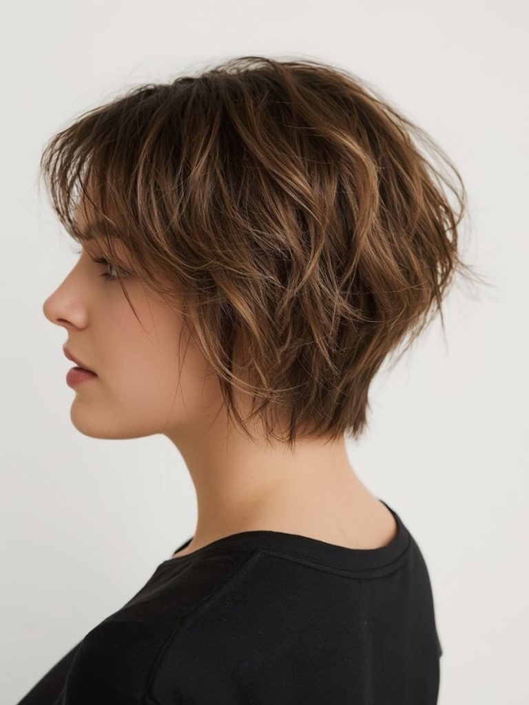 Butterfly Haircut Long Hair For Round Face: Textured Ends