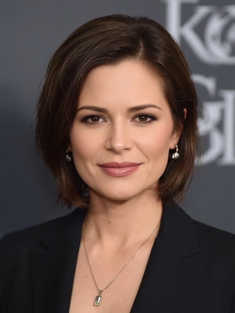 Hairstyle For Thin Fine Hair Over 50: Feathered Bob