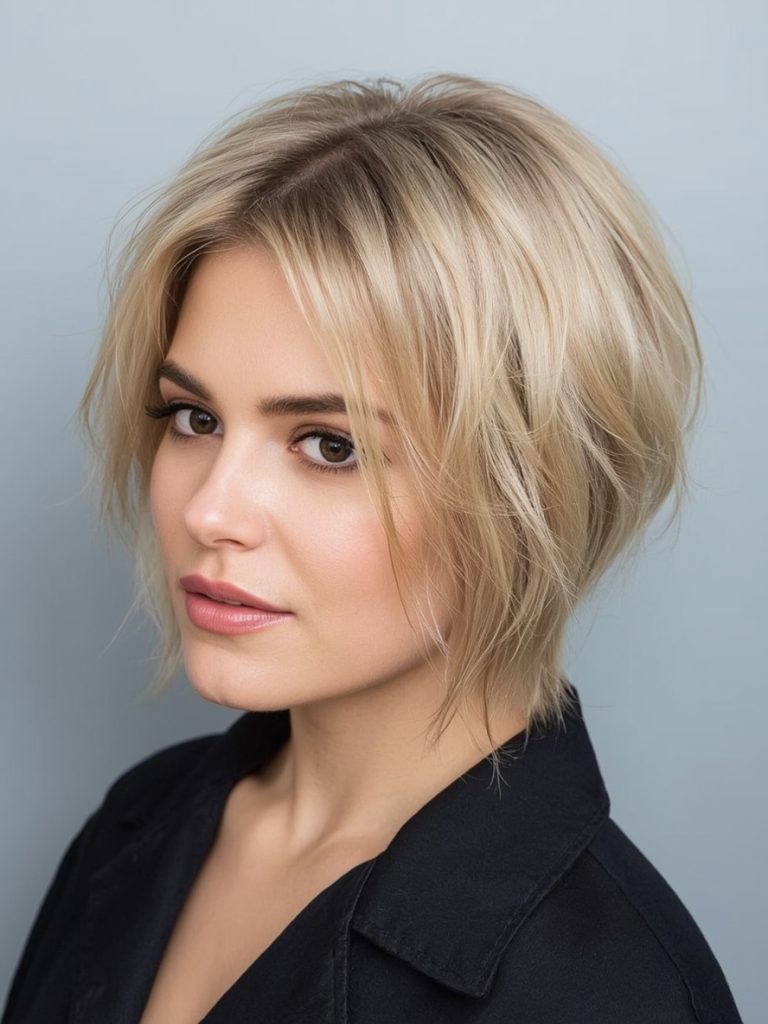 Butterfly Haircut Long Hair For Round Face: Asymmetrical Layers