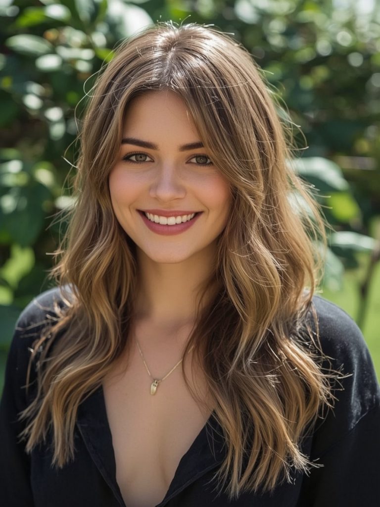 Butterfly Haircut Long Hair For Round Face: Soft Layers