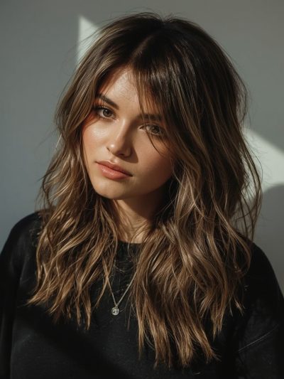 Caramel Highlights on Brown Hair: Long Bob Upgrade