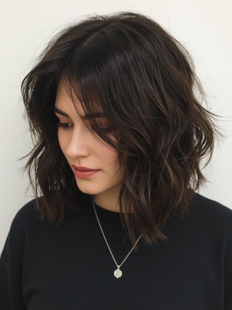 Angled Bob Haircut with Retro Waves
