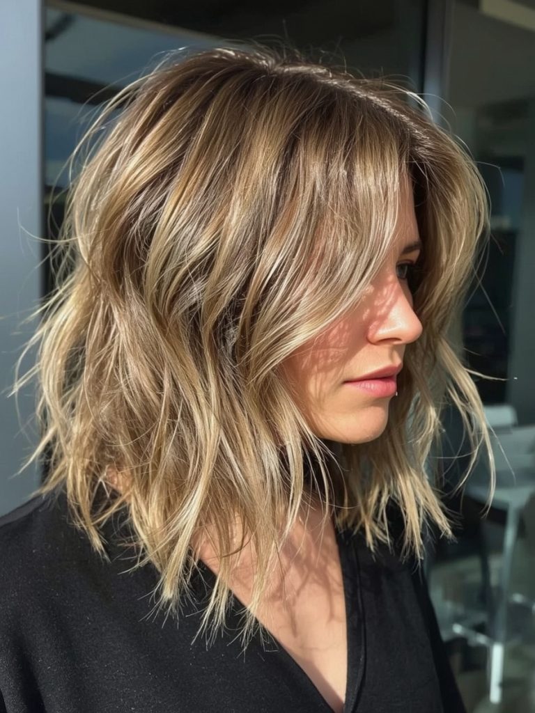 Angled Bob Haircut with Face-Framing Layers