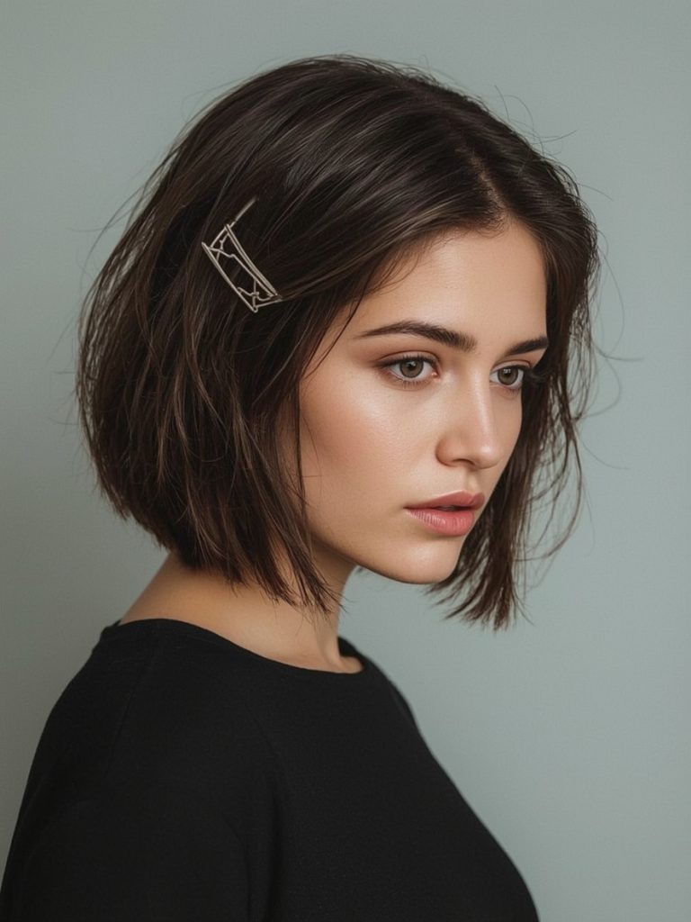 Wavy Angled Bob Haircut
