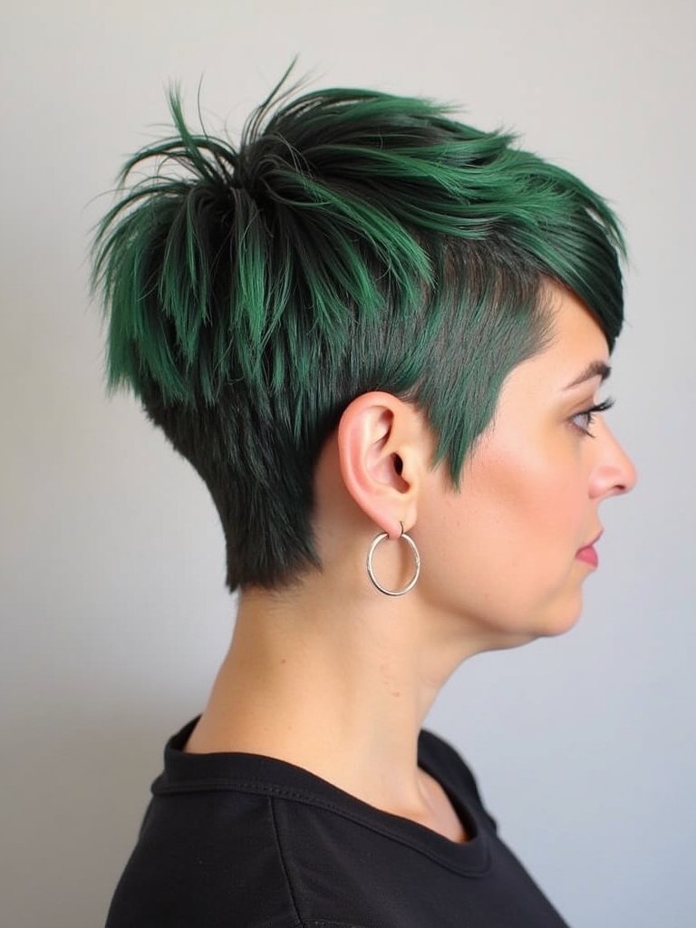 Stacked Pixie Haircut Back View: Spiky Texture