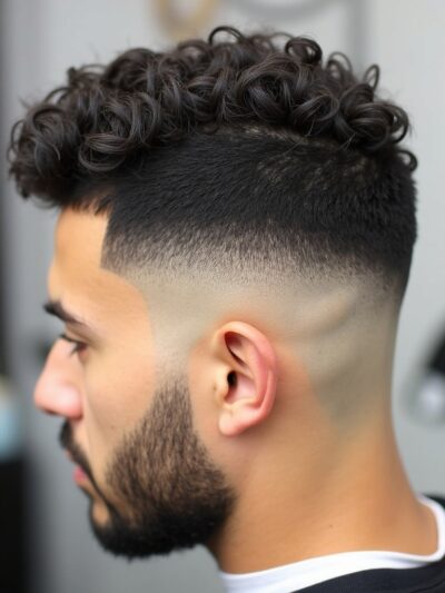 Mens Curly Hair Styles: The Messy Curly Top