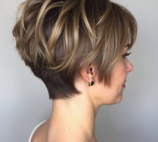 Stacked Pixie Haircut Back View: Choppy Layers