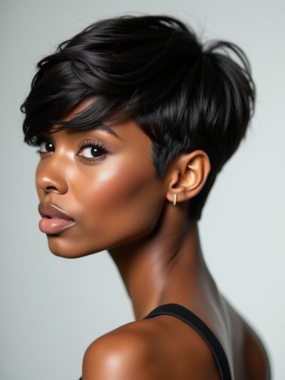 Short Hair Back View: Swept Back Pompadour