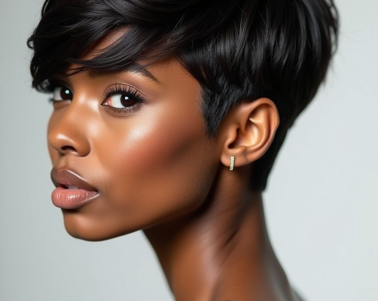 Short Hair Back View: Swept Back Pompadour